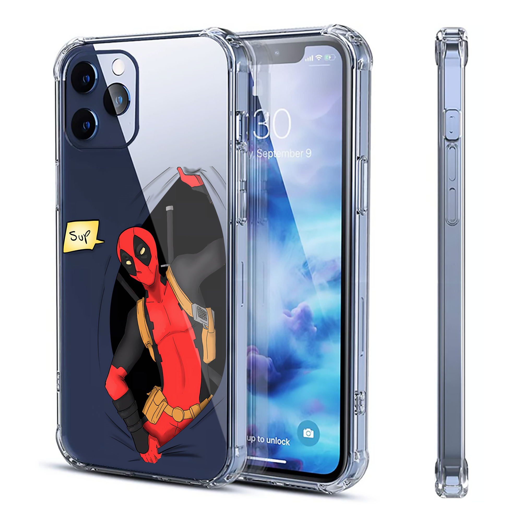 （画像用） Deadpool デッドプール 【iPhone 12シリーズ対応】透明スマホケース（クリアソフトケース）